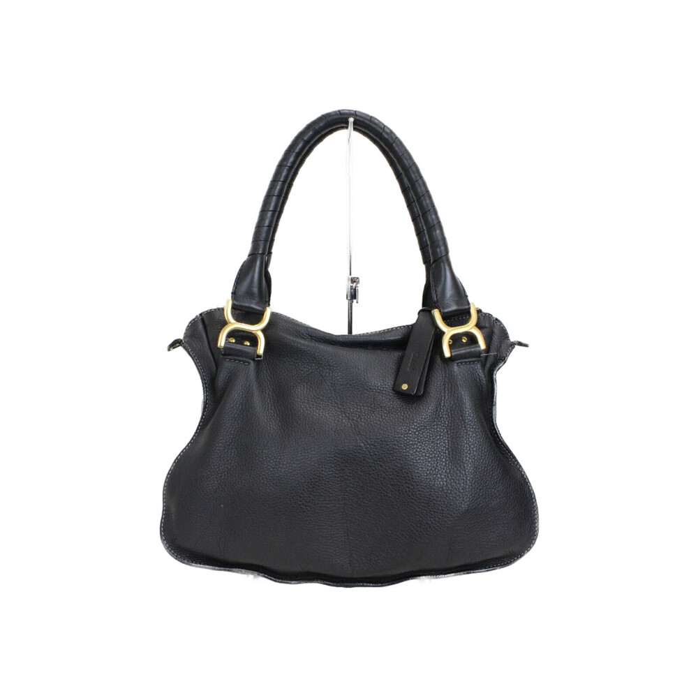 Chloe Shoulder Black Bag Handbag Marcie Leather